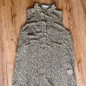 Equipment Leopard Print Silk Sleeveless Blouse – Sheer Designer Top, Size Small